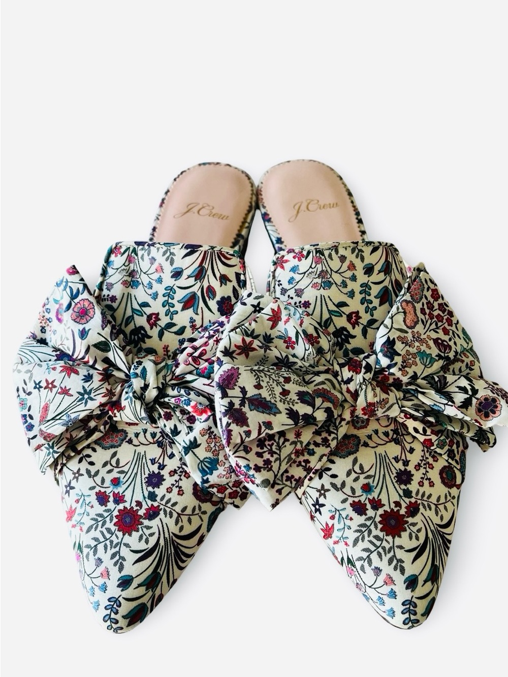 J. Crew Liberty Bow Marina Slide Mule Floral Pattern Sz 7